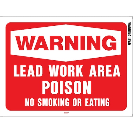 Hy-Ko Warning Lead Work Area Sign 8.5" x 12", 10PK A20647